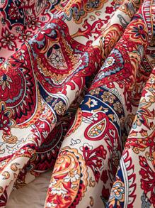 SHEIN Holidaya 大码满版印花阔腿休闲海滩度假裤 - 彩色 - 查看 5