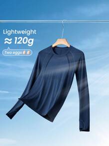 GLOWMODE Seamless Slimfit Long Sleeve Top Hip Length Antibacterial Lightweight Summer Gym