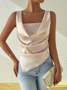 Chiquease Elegant Charm Solid Color Sleeveless Off Shoulder Camisole Top