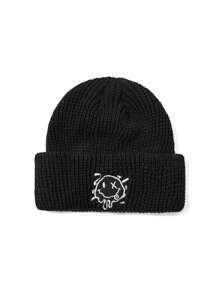 XYZ Studio Sport Artist Series-XYZ Studio Street Style Smiling Face Embroidery Men's Knit Hat, Holiday, Winter