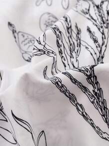 4 件装化纤印花白底黑枝床罩 4 件套头巾 40 厘米/16 英寸 - 彩色 - 查看 4