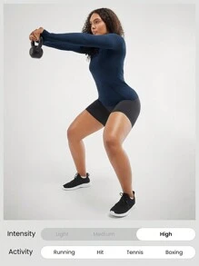GLOWMODE Seamless Slimfit Long Sleeve Top Hip Length Antibacterial Lightweight Summer Gym