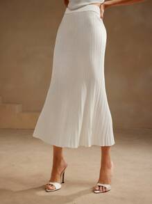 Anewsta Women Elegant Solid Color Mermaid Hem Sweater Dress, Spring/Summer