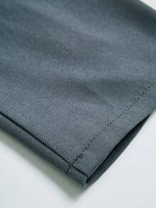 SHEIN Unity Women's Solid Color Simple Daily Woolen Big Swing Coat - Grey - View 3