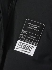 Baby Boys' Black Winter Warm Thick Padded Coat,Modest Club Long Style Casual Daily All-Match Outing Jacket With Detachable Fur Collar - Black - View 6