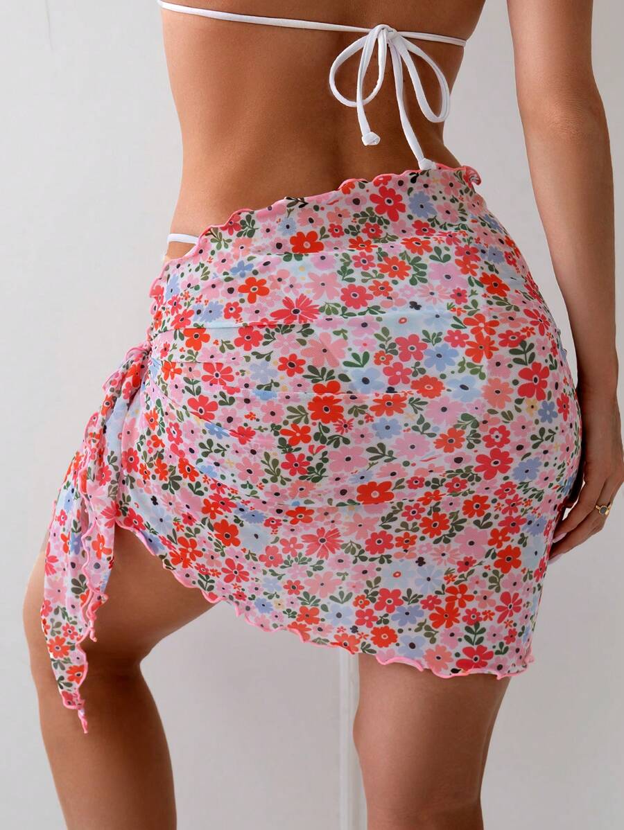 SHEIN Swim Summer Beach Sweet Ditsy Floral Cover-Up - Multicolor - View 1