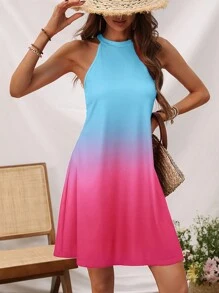 SHEIN LUNE Casual damesjurk met halterneck en gradiënt voor dames