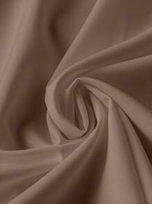 SHEIN Clasi Plus Size Women's Solid Color Simple Daily Wear Collar Tie Commuting Contrast Color Shirt Fall Cloth For Women - Coffee Brown - View 6