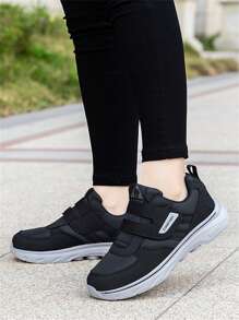 1 双厚底运动鞋，适合青少年和成人，舒适宽版 EVA 休闲运动鞋，适合足部手术恢复 - 黑色 - 查看 3