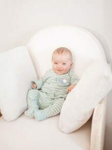 Cozy Pixies 2pcs Newborn Baby Boy Cartoon Pattern Round Neck Long Sleeve Romper And Pants Set Matching Set