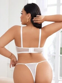 SHEIN Floral Lace Romantic Sexy Plus Size Lingerie