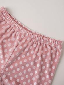 Girls Leggings, Pink Solid Color Long Basic Tights - Pink - View 3