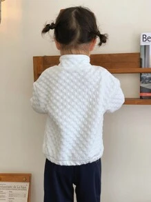 SHEIN Dziewczęca bluza z kapturem w stylu kardiganu w prostym wzornictwie, odpowiednia do noszenia na ulicy