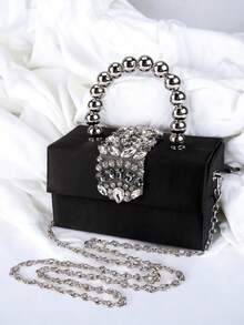 Ví cầm tay buổi tối dành cho nữ thanh lịch thời trang, túi đeo vai, dây đeo vai đính cườm, kim loại bạc lấp lánh, trang sức kim cương, kim cương lớn, thích hợp cho các bữa tiệc, họp mặt, đám cưới, vũ hội tốt nghiệp, tiệc, hẹn hò. - Nhiều màu - Xem 9