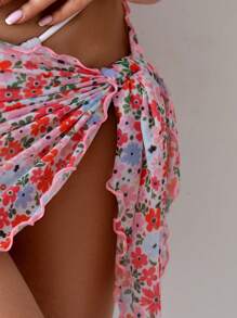 SHEIN Swim Summer Beach Sweet Ditsy Floral Cover-Up - Multicolor - View 4