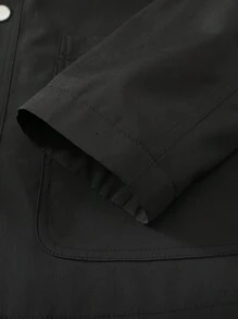Manfinity Homme Chaqueta sencilla de diario de unicolor para hombres - Negro - Ver 4