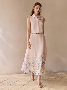 MOTF PREMIUM ÁO THƠ KHÔNG TAY IN HOA - Hồng - Xem 5