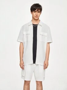 Chillumni Men's Plain & Simple Daily Pocket Shirt Set