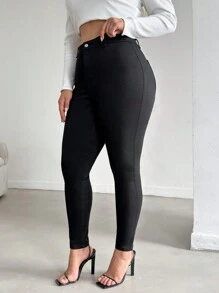 RueChic Plus High Waist Skinny  Jeans - Black - View 7