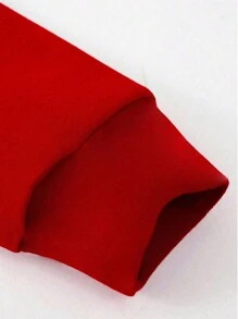 Manfinity Homme Men's Plus Size Casual Printed Sweatshirt And Sweatpants Set - Red - View 3