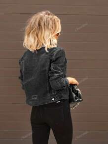 Classic Denim Jacket – Razor Cut-Outs & Vintage Wash | Edgy Button-Up Style