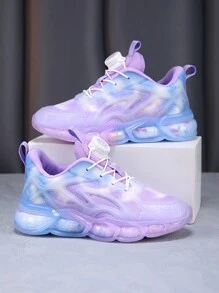 兒童運動鞋，透氣網眼布，發光效果，防滑，輕質鞋底，男孩酷跑鞋和女孩時尚網眼休閒鞋 - 紫色 - 查看 5