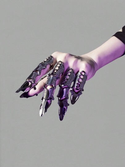 Grunge Punk 1 pièce Belle et cool bague en argent unique avec une griffe d'aigle connectée