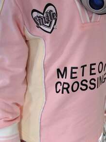 SHEIN Fashionable Laser Patchwork Sweatshirt And Bold Design Skirt Set For Toddler Girls, Casual Academy Style