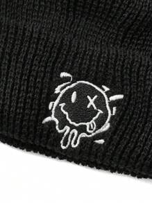 XYZ Studio Sport Artist Series-XYZ Studio Street Style Smiling Face Embroidery Men's Knit Hat, Holiday, Winter