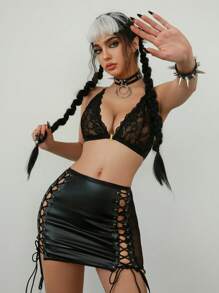 AltCore Juego de 3 piezas de ropa interior inalámbrica y sexy para mujeres