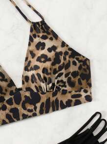 SHEIN Swim Women's Bikini Set, Random Print Pattern, Copyright Purchased Summer Beach - Multicolor - View 3