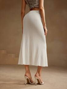 Anewsta Women Elegant Solid Color Mermaid Hem Sweater Dress, Spring/Summer