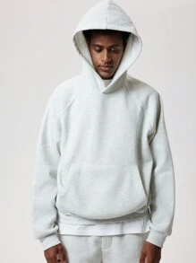 Forever 21 Men' Loose Hoodie In Light Grey With Text Print - Light Grey - View 7