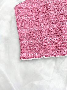 SHEIN Unity Áo kiểu băng đô màu trơn đơn giản dành cho nữ - Hồng - Xem 5