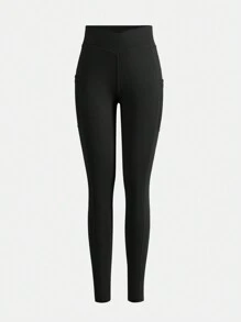 SHEIN Girlism 2入組女孩針織純色高彈力打底褲，適用於日常休閒穿著 - 彩色 - 查看 10