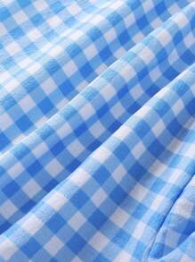 2 Stücke elegantes kariertes Rüschen Bluse und Hosen Set als lässige Loungewear für Teen Mädchen - Verschiedenfarbig - Übersicht 6