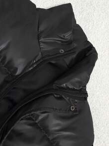 RueChic Men Zip-Up Regular Puffer Coat - Black - View 3