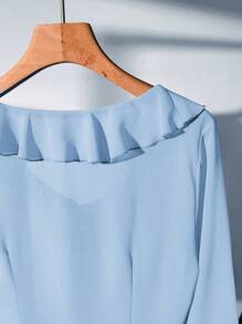 Firerie 不对称前开长袖衬衫，带荷叶边