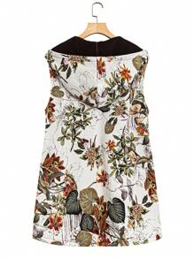 Áo khoác có mũ trùm đầu không tay in ngẫu nhiên dành cho nữ cỡ lớn - Nhiều màu - Xem 2