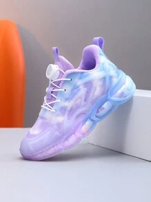 兒童運動鞋，透氣網眼布，發光效果，防滑，輕質鞋底，男孩酷跑鞋和女孩時尚網眼休閒鞋 - 紫色 - 查看 8