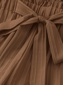 SHEIN LUNE 女式休閒素色直筒寬腿褲配腰帶