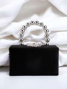 Ví cầm tay buổi tối dành cho nữ thanh lịch thời trang, túi đeo vai, dây đeo vai đính cườm, kim loại bạc lấp lánh, trang sức kim cương, kim cương lớn, thích hợp cho các bữa tiệc, họp mặt, đám cưới, vũ hội tốt nghiệp, tiệc, hẹn hò. - Nhiều màu - Xem 11