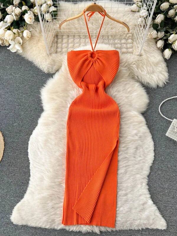 INAWLY Rochie pulover de damă, culoare uni, pură zilnică simplă, cu căpăcel