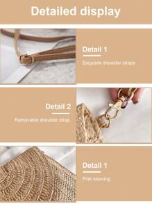 SHEIN 女士极简翻盖包、编织斜挎信封包、女士度假包、假日包、草编钱包、草编沙滩包、沙滩必需品、沙滩必备品、沙滩用品和夏季必备品、最适合海滩氛围的女士包、夏季时尚度假包