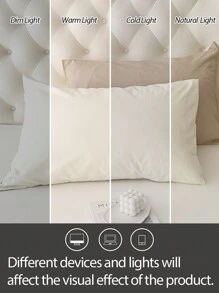 1pc Polyester Fiber Color Block Envelope Pillowcase, Without Insert, Bedroom Bedding, Dorm Decor. - Multicolor - View 5