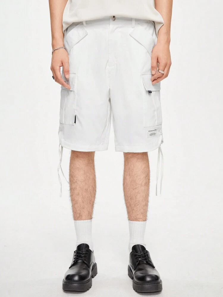 Men's Fashionable Casual Solid Color Shorts With Pocket Design, Summer