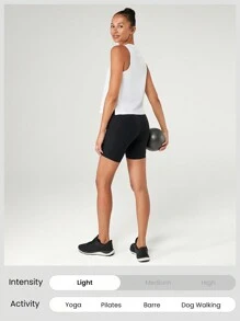GLOWMODE Pima Cotton Reflective Slit Tank Top Gym Summer