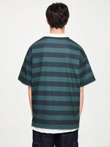 Manfinity Hypemode Men's Contrast Collar Polo Shirtback To School - Green - View 2