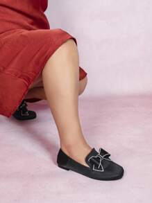 CUCCOO CURVES CUCCOO 女士宽版蝴蝶装饰平底鞋 万圣节圣诞节 - 黑色 - 查看 5