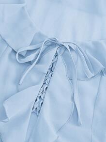 Firerie 不对称前开长袖衬衫，带荷叶边